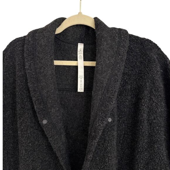 Lululemon Jacket Sincerely Sherpa Wool Wrap Heathered Black Size Women's Small - Picture 4 of 6